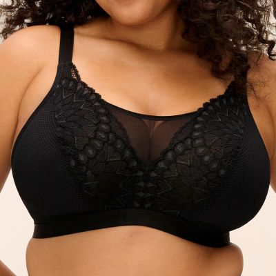 Elomi Tiernie NW -bralette - Black Kaaritueton, toppaamaton pitsi- ja meshbralette. 70-100, E/F - M/N EL303317-BLK
