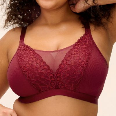 Elomi Tiernie NW -bralette - Tibetan Red Kaaritueton, toppaamaton pitsi- ja meshbralette. 70-100, E/F - M/N EL303317-TIB