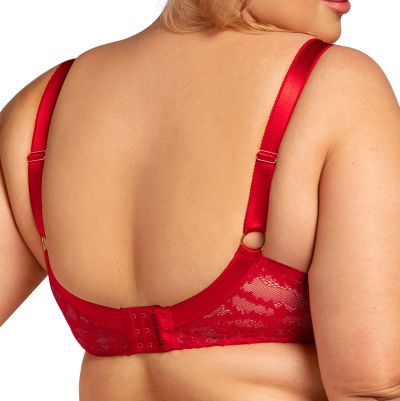 Nessa Tiffany UW Soft -rintaliivit Lipstick Red Kaarituettu, toppaamaton liivi kaksikerroksisilla mesh- ja joustopitsikupeilla. 65-100, E-O TIF-550-RED