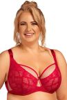 Nessa Tiffany UW Soft -rintaliivit Lipstick Red-thumb Kaarituettu, toppaamaton liivi kaksikerroksisilla mesh- ja joustopitsikupeilla. 65-100, E-O TIF-550-RED