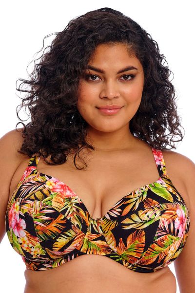 Elomi Tiger Valley UW Plunge -bikiniliivit Black  Kaarituettu edestä avara plungemallinen bikiniliivi. 75-100, F-M ES802302-BLK