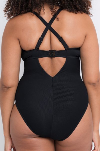 Curvy Kate Twist & Shout NW Plunge -uimapuku Black Kaaritueton, kuppikokomitoitettu kokouimapuku 65-90 E/F - M/N CS-024-606-BLK