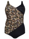 Plaisir Lingerie Untamed Faux Wrap-uimapuku Big Cats-thumb Uimapuku sisäänommellulla liiviosalla 42-56, C-H T0056-18/CATS