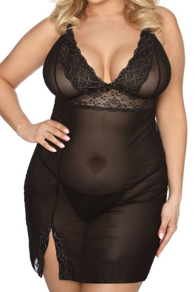Anaïs apparel Anaïs+ Valencia-meshmekko musta  XL-6XL 