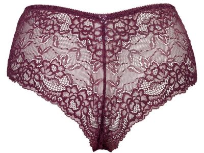 Plaisir Lingerie Valentine-brazilianhousut Dark Cherry Brazilianhousut pehmeästä joustopitsistä. 40-54 2053-24/DRY