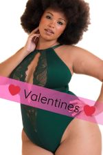 Indulgence in Lace -pitsibody Emerald Green