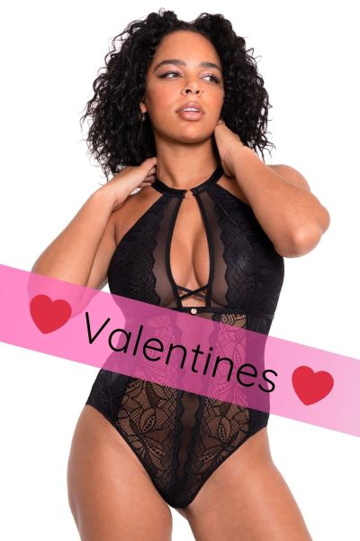 Scantilly by Curvy Kate Opulence -pitsibody Black Kaaritueton body säädettävillä olkaimilla E-L-kuppikolle. S/36-38 - 2XL/52-54 ST-038-704-BLK