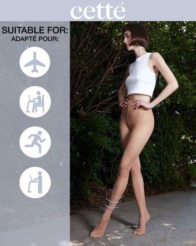 Cette Wellness Medium -kompressiosukkahousut 70 den 10-14 mm/hg - Beige Kompressiosukkahousut kevyellä 10-14 mmHg:n kompressiolla. CE-merkitty lääkinnällinen laite. S/36-38 - 2XL/52-54 473-117-BEI