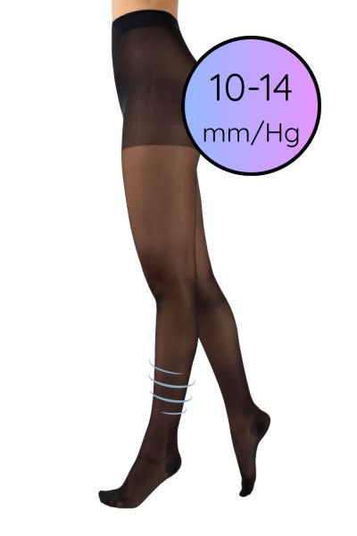 Cette Wellness Medium -kompressiosukkahousut 70 den 10-14 mm/hg - Black Kompressiosukkahousut kevyellä 10-14 mmHg:n kompressiolla. CE-merkitty lääkinnällinen laite. S/36-38 - 2XL/52-54 473-902/BLK