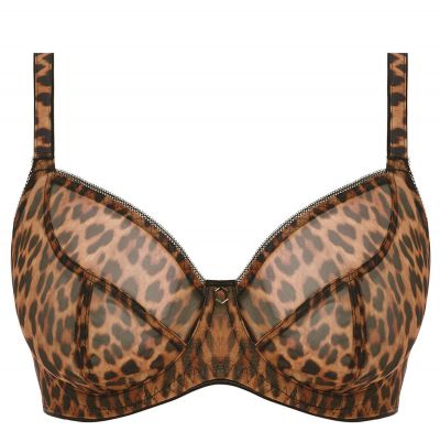 Freya Wild Side UW Soft Plunge -rintaliivit Leopard Kaarituettu, toppaamaton pehmeäkuppinen rintaliivi 60-85, D-O AA401202-LED