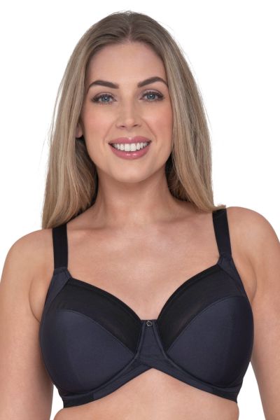 Curvy Kate WonderFull Full Cup -rintaliivit musta Kaarituettu, toppaamaton täyskuppinen liivi erityisillä pehmustetyynyillä kaaritukien päissä 70-105, E-O CK-018-102-BLK