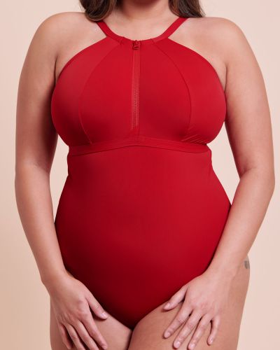 Curvy Kate Zip Tide NW Multiway -uimapuku - Red Kaaritueton kokouimapuku E-L-kupille. S/36-38 - 2XL/52-54 CS-035606-RED