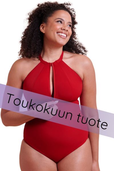 Curvy Kate Zip Tide NW Multiway -uimapuku - Red  Kaaritueton kokouimapuku E-L-kupille. S/36-38 - 2XL/52-54 CS-035606-RED