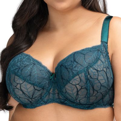 Nessa Zoia UW Soft -rintaliivit - Deep Teal Green Kaarituettu, pehmeäkuppinen joustopitsiliivi. 65-110, D-P ZOI-500A-GRE