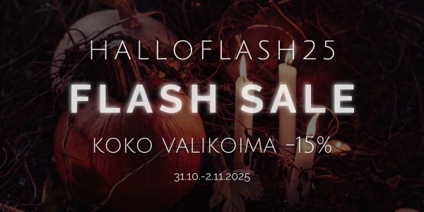 Halloween Flash Sale - koko valikoima -15% viikonlopun ajan
