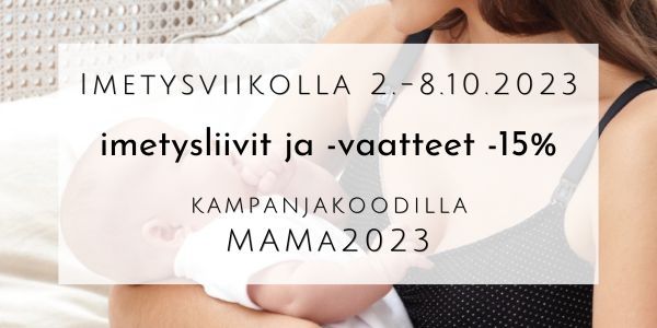 Imetysviikolla 2.-8.10.2023 kaikki valikoimamme imetysliivit -15%